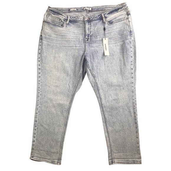 Vigoss Thompson Tomboy Jeans Womens 24 Blue Light Wash Stretch Denim High Rise - Picture 1 of 16